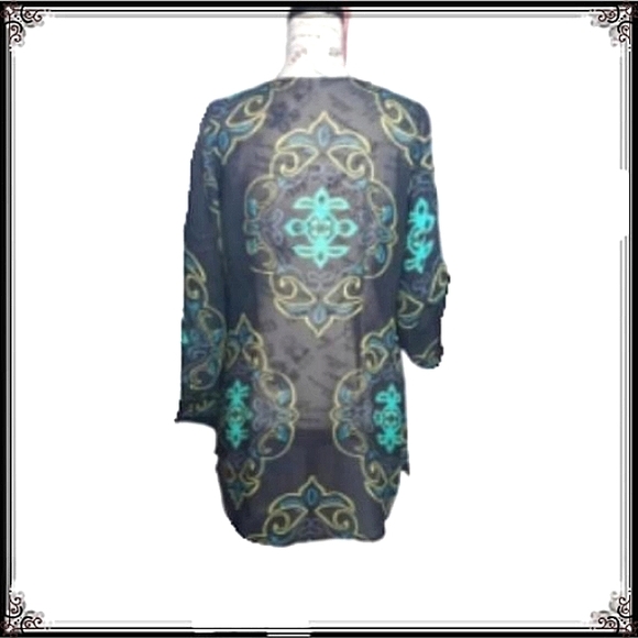 Madison Sheer Rhinestone Swim Suit Tunic Cover Size Med - Picture 9 of 10